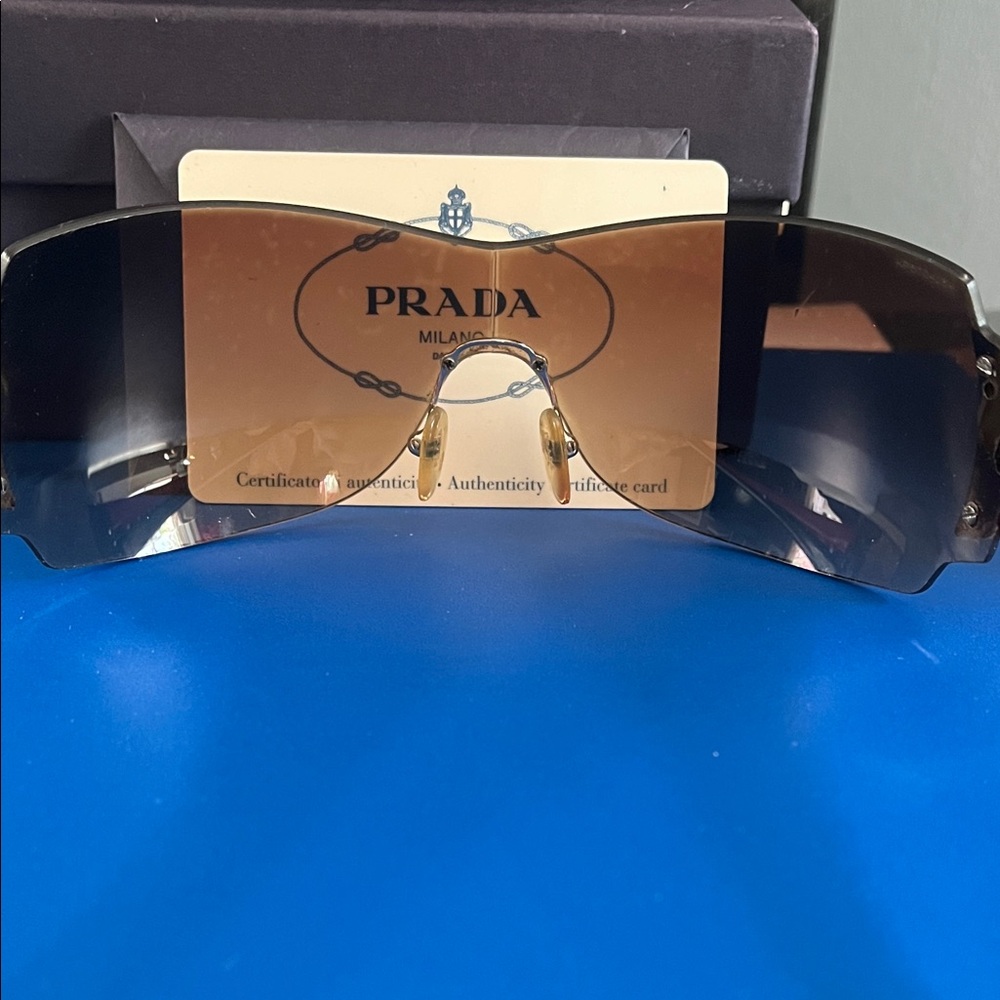 Prada Black and Silver Sunglasses - Picture 6 of 7